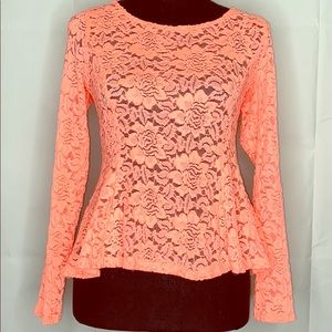 Coral peplum top